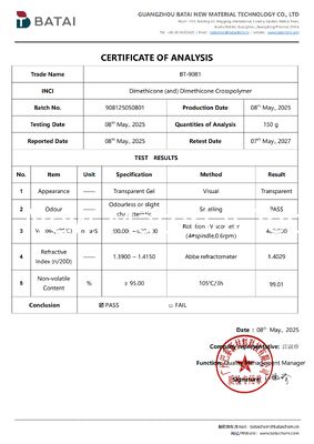 Dimethicone (và) Dimethicone Crossspolymer Gel Elastomer silicone không bẩn dễ bay hơi