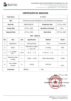 D5-Free silicone elastomer gel với công thức không dễ bay hơi và hiệu ứng làm mờ nhẹ cho bùn môi